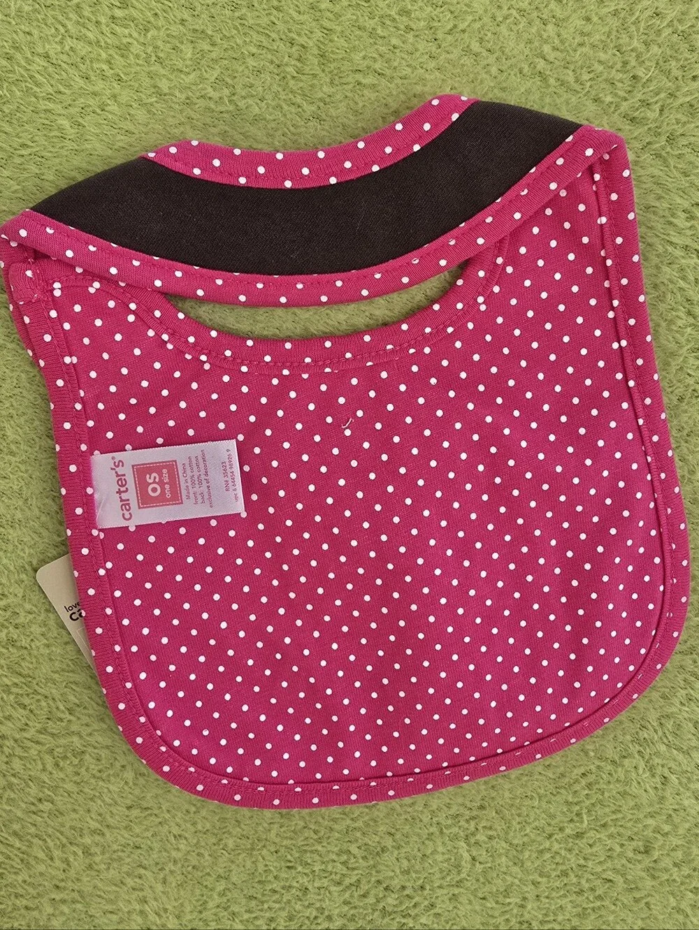 NWT  0-12M  Baby GIRLS  BIB Carter's Pink & Brown + GIRLS ROCK + GUITAR (Q4)
